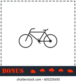 Bicycle icon flat. Simple vector symbol and bonus icon