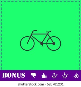 Bicycle icon flat. Simple vector symbol and bonus icon