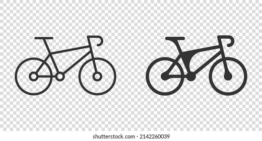 Bicycle icon in flat style. Bike exercise vector illustration on white isolated background. Fitness exercise sign business concept.