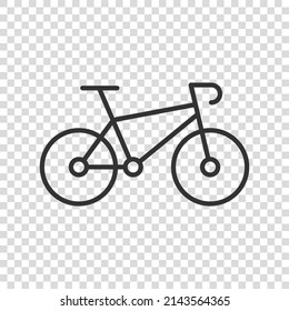 Bicycle icon in flat style. Bike exercise vector illustration on white isolated background. Fitness exercise sign business concept.