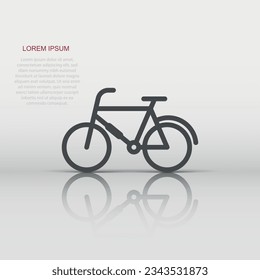 Bicycle icon in flat style. Bike exercise vector illustration on white isolated background. Fitness exercise sign business concept.