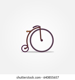 Bicycle icon in flat style design. Vector illustrations of retro bike
