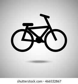 Bicycle icon. Flat style. Grey background. Vector illustration.