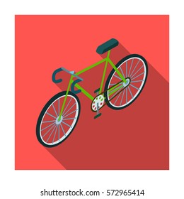 Bicycle icon in flat style isolated on white background. Transportation symbol stock vector illustration.