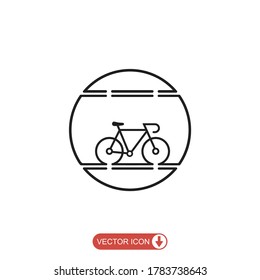 bicycle icon in flat style, Bicycle outline logo Isolated on white background, Transportation business concept