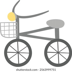 bicycle icon, flat style, transparent background