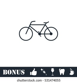 Bicycle icon flat. Vector illustration symbol and bonus pictogram