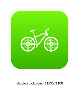 Bicycle icon green vector isolated on white background