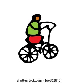 Bicycle icon. Hand drawing.
