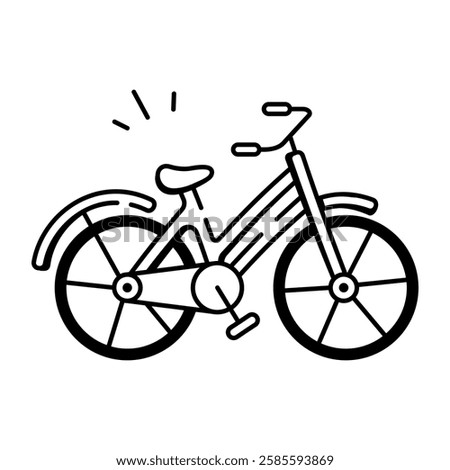 Bicycle icon in hand drawn style 
