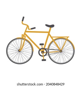 Bicycle icon - hand drawn vector illustration isolated on white. Flat color design.