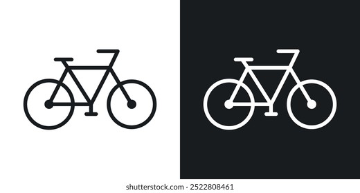 Iconos del icono de la bicicleta en estilo lleno blanco y negro