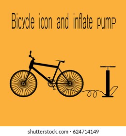 Bicycle icon with inflate pump - vector illustration