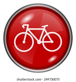 Bicycle icon. Internet button on white background. 