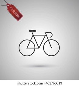 Bicycle icon isolated on gray background. EPS 10 vector.