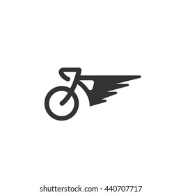 Bicycle icon isolated on a white background. Logo silhouette design template. Simple symbol concept in flat style. Abstract sign, pictogram for web, mobile and infographics - stock vector