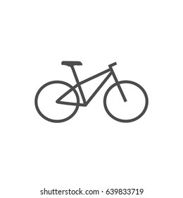 Bicycle icon isolated on white background, flat style. Creative symbol for your web site design, logo, app, UI. Vector illustration. 