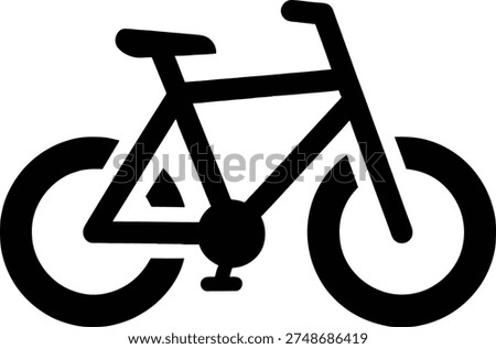 Bicycle icon isolated on a white background single object Simple vector illustration of a black bicycle with clean details