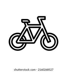 Bicycle Icon. Line Art Style Design Isolated On White Background
