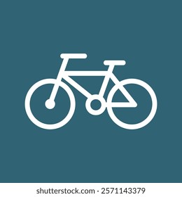 bicycle icon, line art vector illustration
