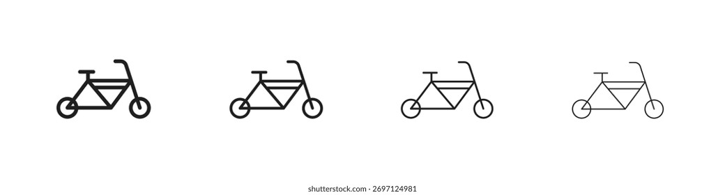 Fahrrad Symbol Linie Design. dünne Linie, Vektorsymbol-Set.