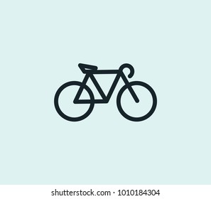 Bicycle icon line isolated on clean background. Bike concept drawing icon line in modern style. Vector illustration for your web site mobile logo app UI design.