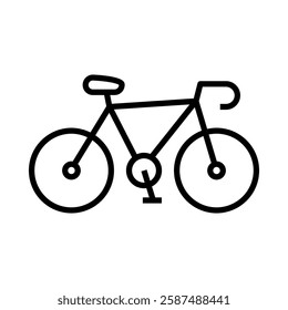 Bicycle icon in line style. Racing bike icon in line style