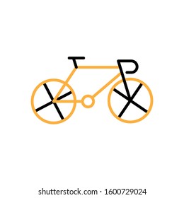Bicycle icon. Line and two colour design template