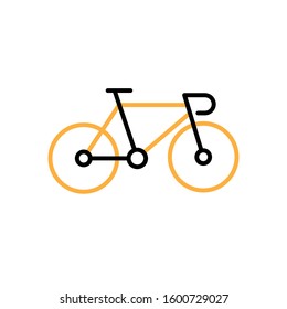 Bicycle icon. Line and two colour design template