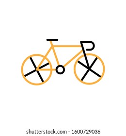 Bicycle icon. Line and two colour design template