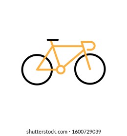 Bicycle icon. Line and two colour design template