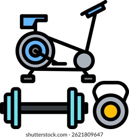 Bicycle Icon Lineal Color Vector Illustration