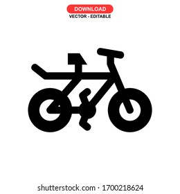 bicycle icon or logo isolated sign symbol vector illustration - high quality black style vector icons
