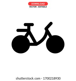 bicycle icon or logo isolated sign symbol vector illustration - high quality black style vector icons
