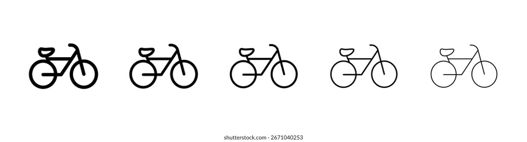 Bicycle icon logo in stroke lines collection