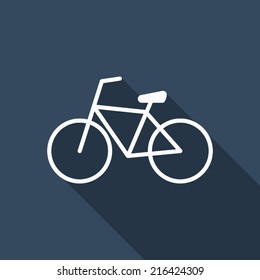 icono de bicicleta con sombra larga