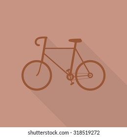 Bicycle Icon with long shadow