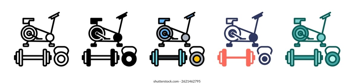 Bicycle Icon Multiple Vector Illustration