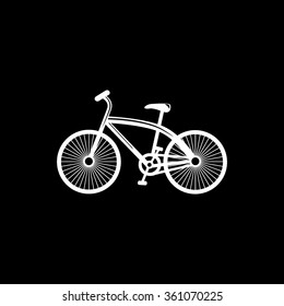 Bicycle icon on black background for web or application vector illustration 