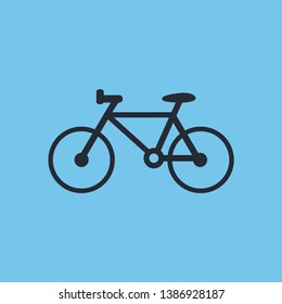 Bicycle icon on a blue background. Vector illustration, eps10