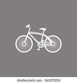Bicycle icon on gray background for web or application vector illustration 
