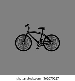 Bicycle icon on gray background for web or application vector illustration 