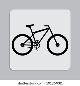 bicycle icon on a grey flat button