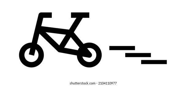Bicycle icon on the move. Vector.