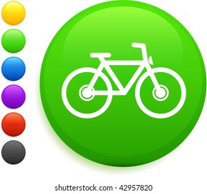 Fahrradsymbol auf dem runden Internet-Button Originalvektorgrafik 6 Farbversionen enthalten