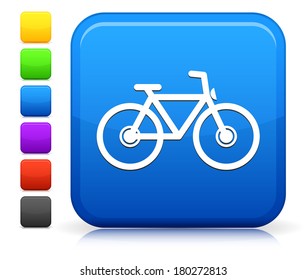 Ícone de Bicicleta na Coleção de Botões Quadrados da Internet