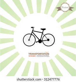 bicycle icon on sunburst background.vector illustration.