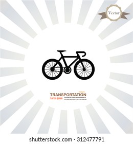 bicycle icon on sunburst background.vector illustration.