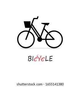 Bicycle icon on white background, Vector illustration of bicycle symbol