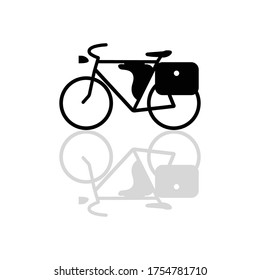 Bicycle icon on white background. Vector illustration.